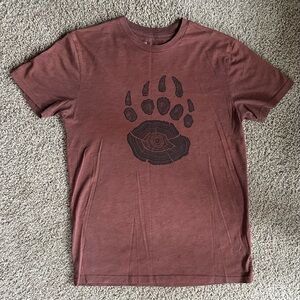 tentree T-Shirt Men's Size Medium Bear Paw Tree Rings Design Graphic Tee